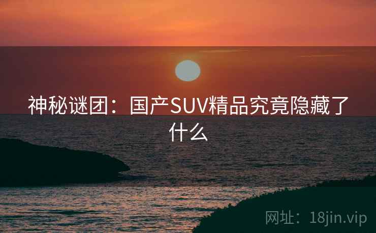 神秘谜团:国产SUV精品究竟隐藏了什么